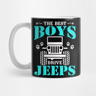 The Best Boys Drive Jeep Cute Dog Paws Father's Day Gift Jeep Boy Jeep Men Jeep Kid Jeeps Lover Mug